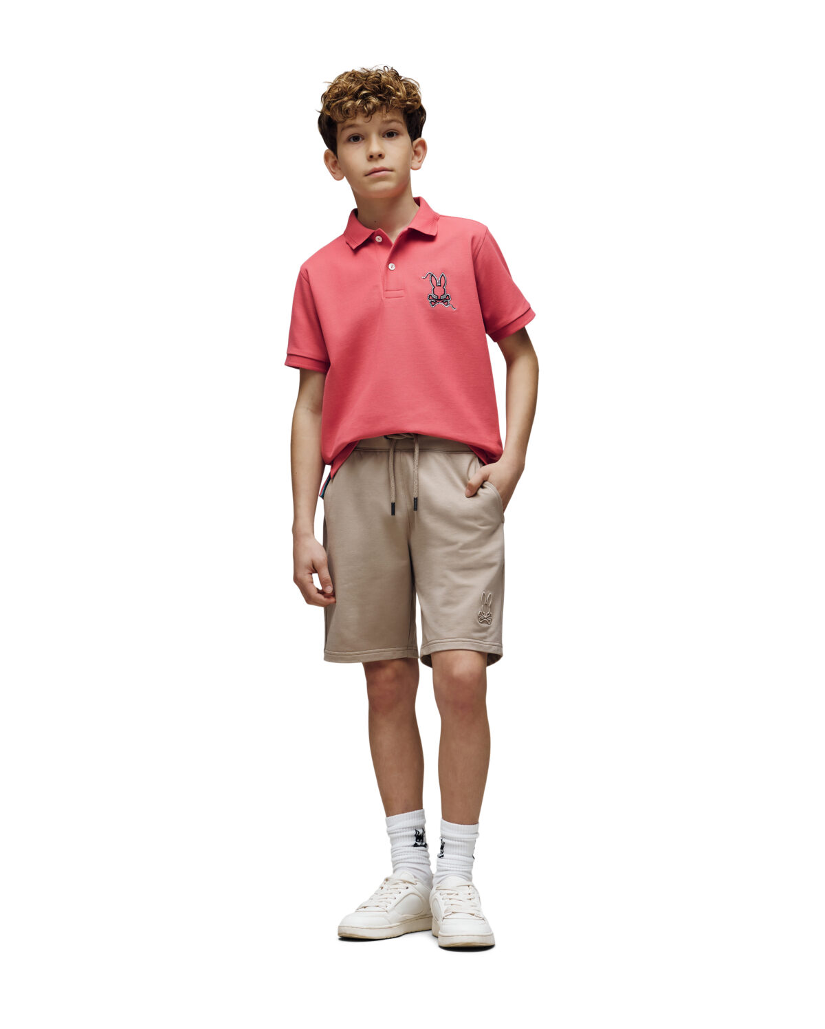 KIDS LEVANZO EMBROIDERED MICRO FRENCH TERRY SWEATSHORT