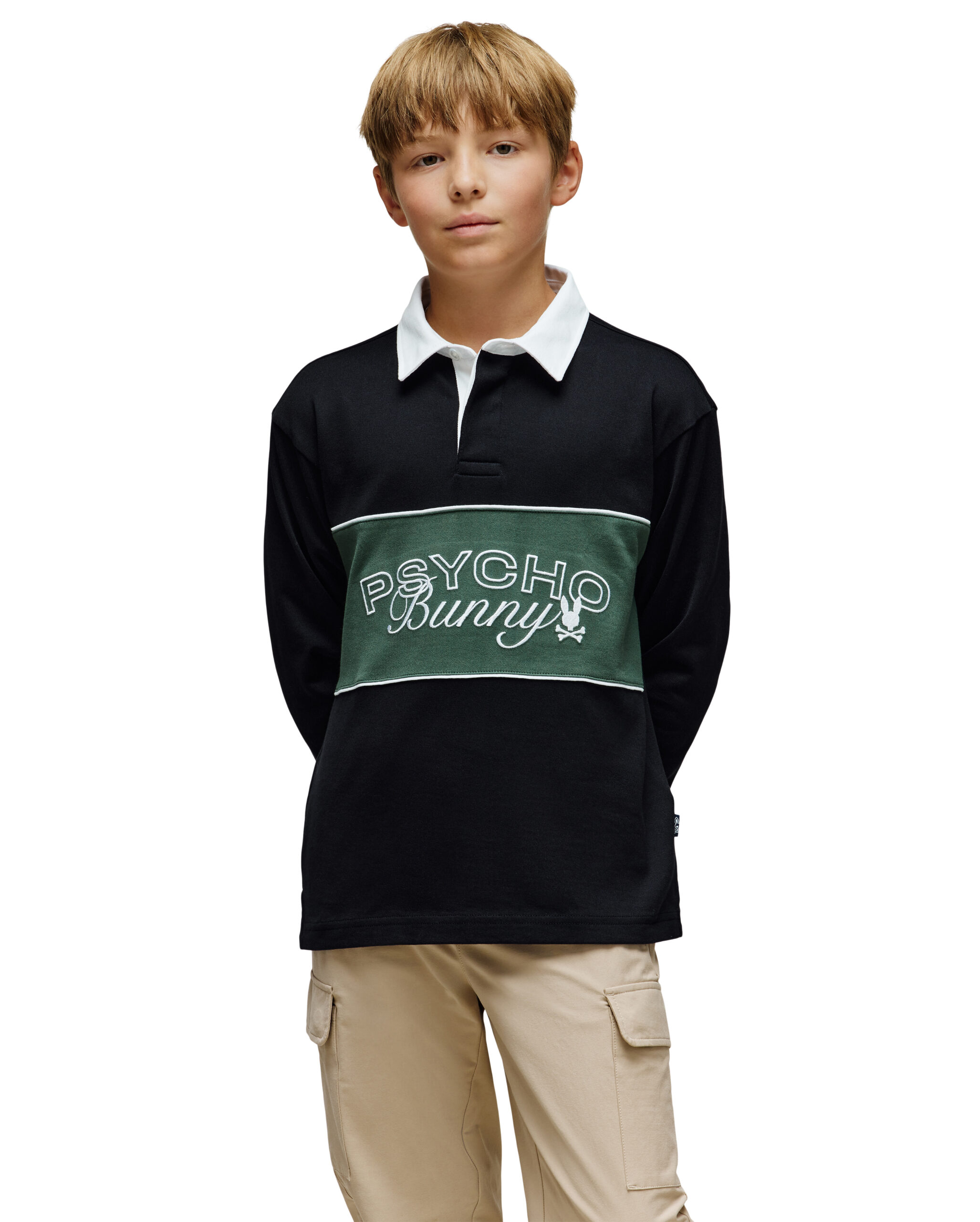 KIDS ENZO LONG SLEEVE RUGBY TEE - Psycho Bunny South Africa
