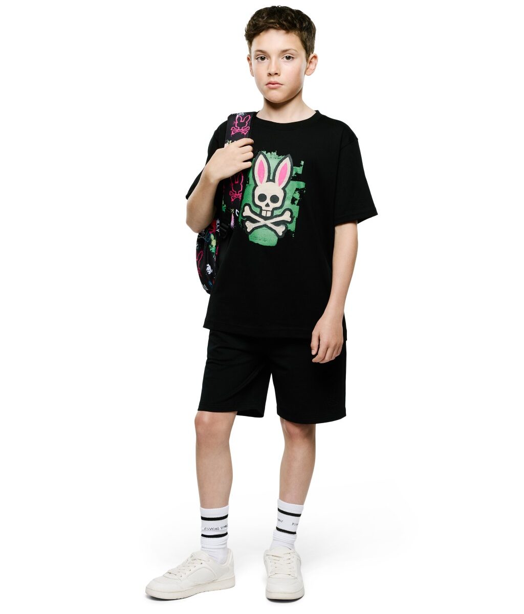 Kids Marcus Bunny Graphic Tee, Black