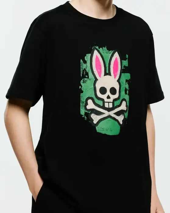 Kids Marcus Bunny Graphic Tee, Black
