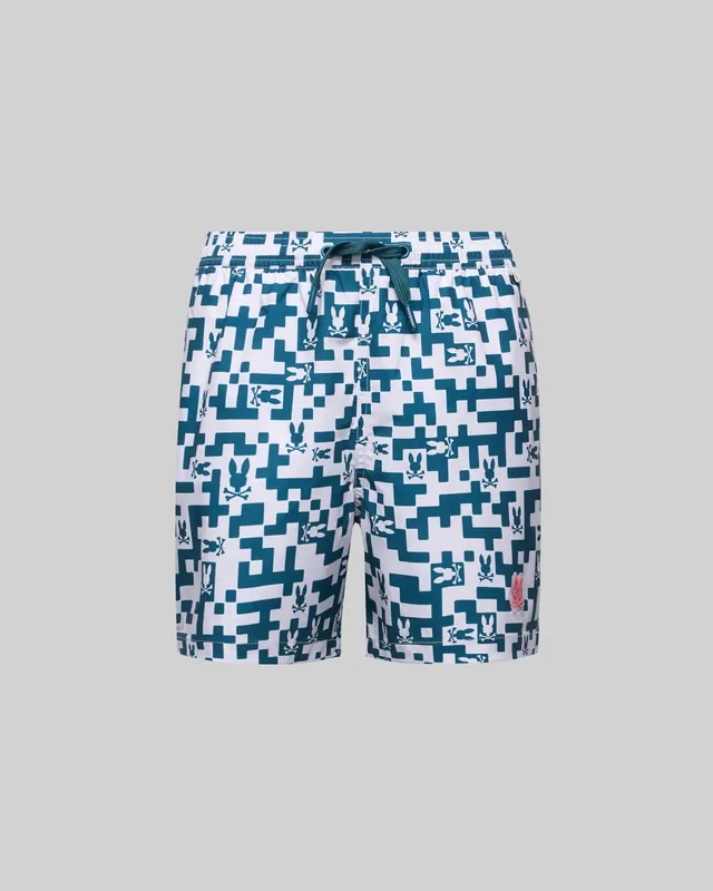 Kids Josh All Over Bunny Board Shorts, Mallard Blue, photograph 6 of 6