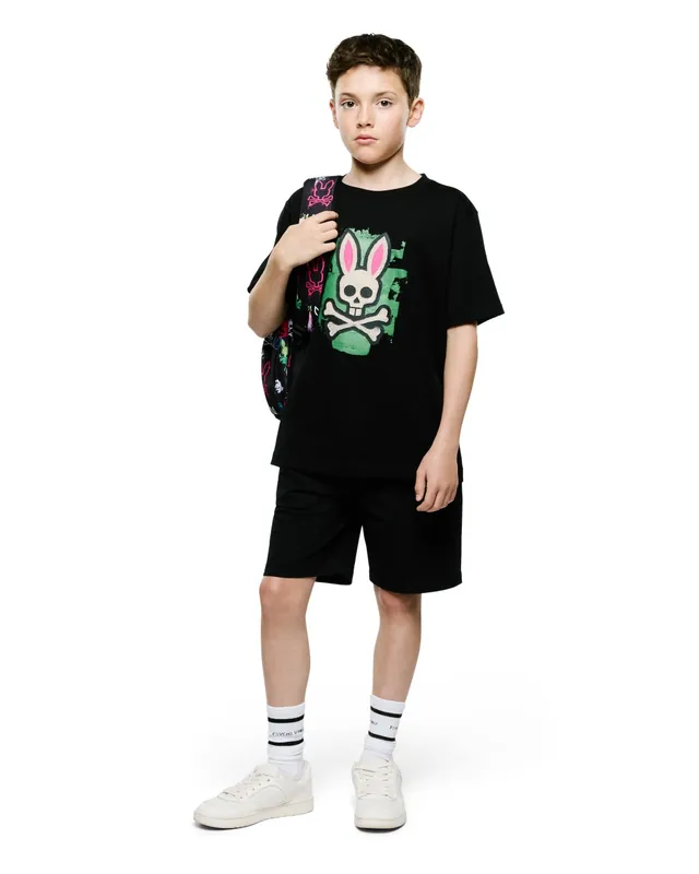 Kids Marcus Bunny Graphic Tee, Black, photograph 1 of 5