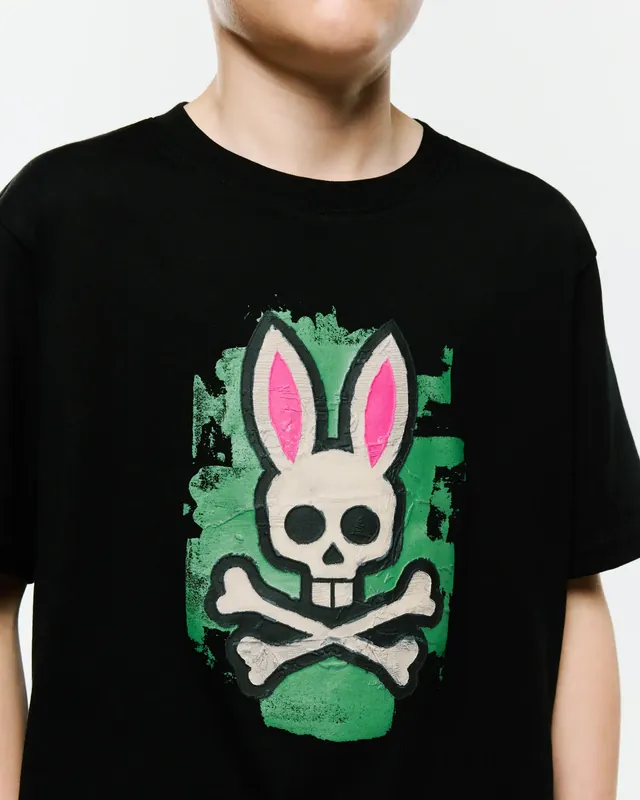 Kids Marcus Bunny Graphic Tee, Black, photograph 4 of 5