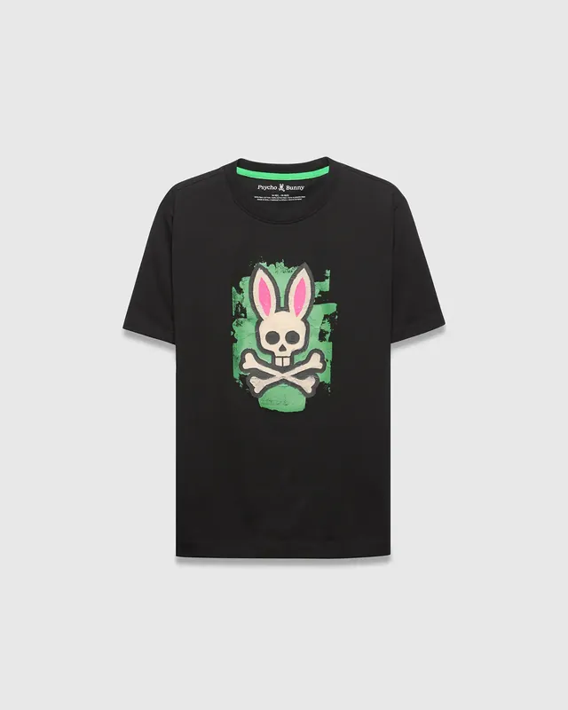 Kids Marcus Bunny Graphic Tee, Black, photograph 5 of 5